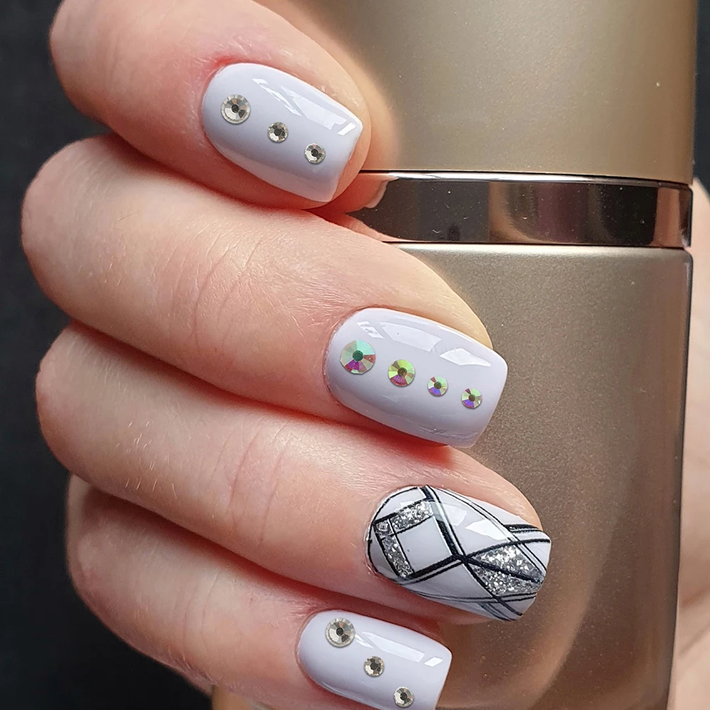 

12Pcs Round Glass Flatback Rhinestones Nail Charms Ab Color Diy Gems For Nails Crafts