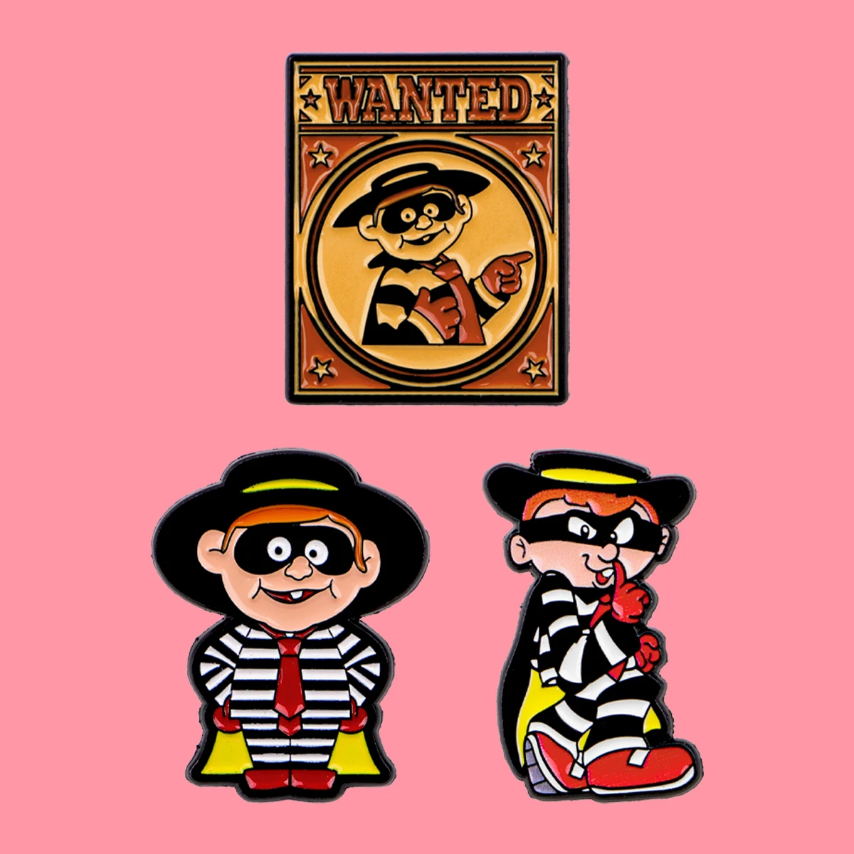 Hamburg Rrisoners Emaille-Pins Lustige Cartoon-Dieb-Brosche Anstecknadel für Rucksack Kleidung Accessoires Modeschmuck Geschenke