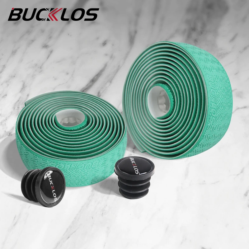 BUCKLOS Road Bike Handlebar Tape Anti-Slip PU EVA Handlebar Tape with Bar End Plugs Anti-Vibration Wrap Tape Cycling Accessories