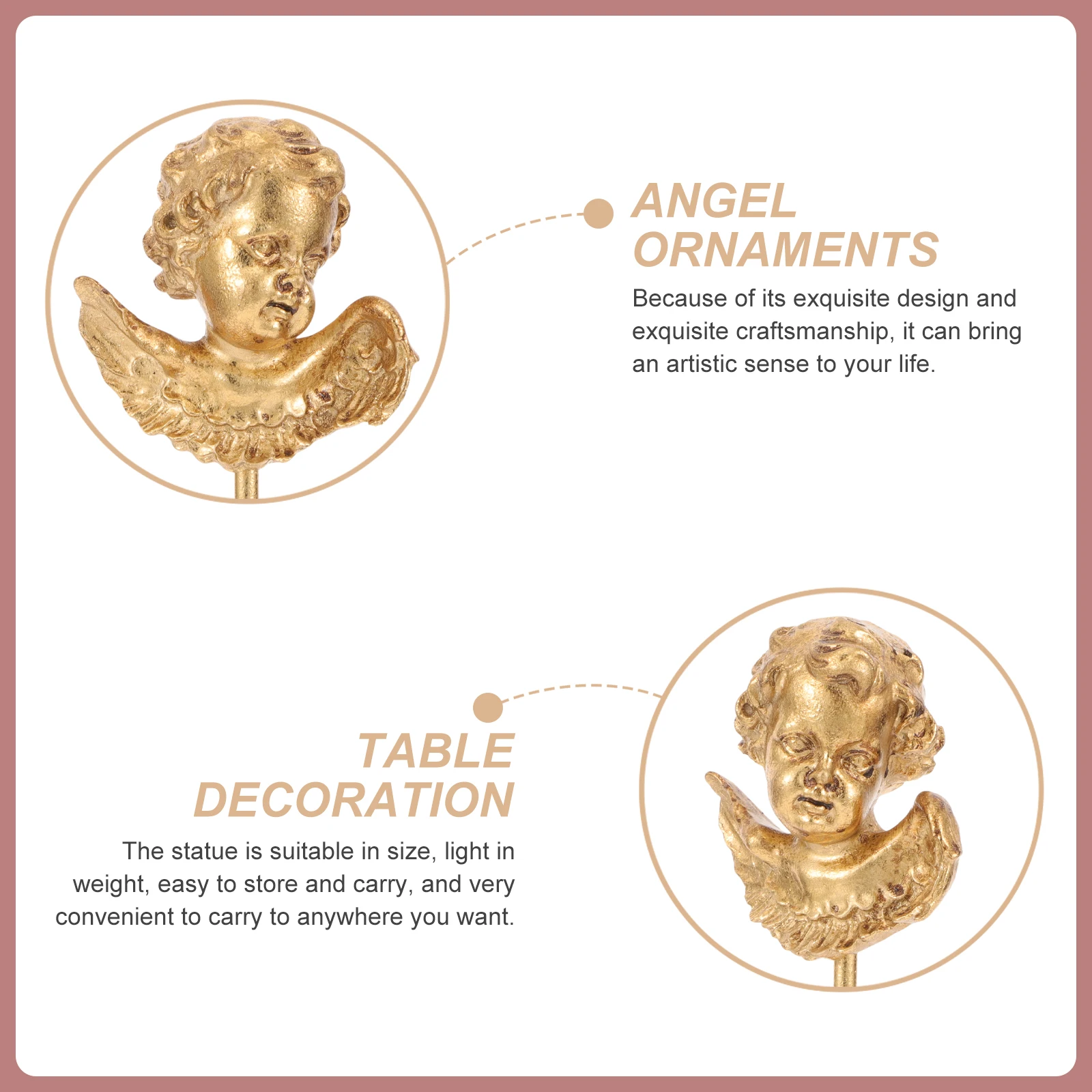 

Golden Angel Ornaments Resin Statue Home Decor Photo Props Small Size Light Weight Desktop Decoration Angel Figurines