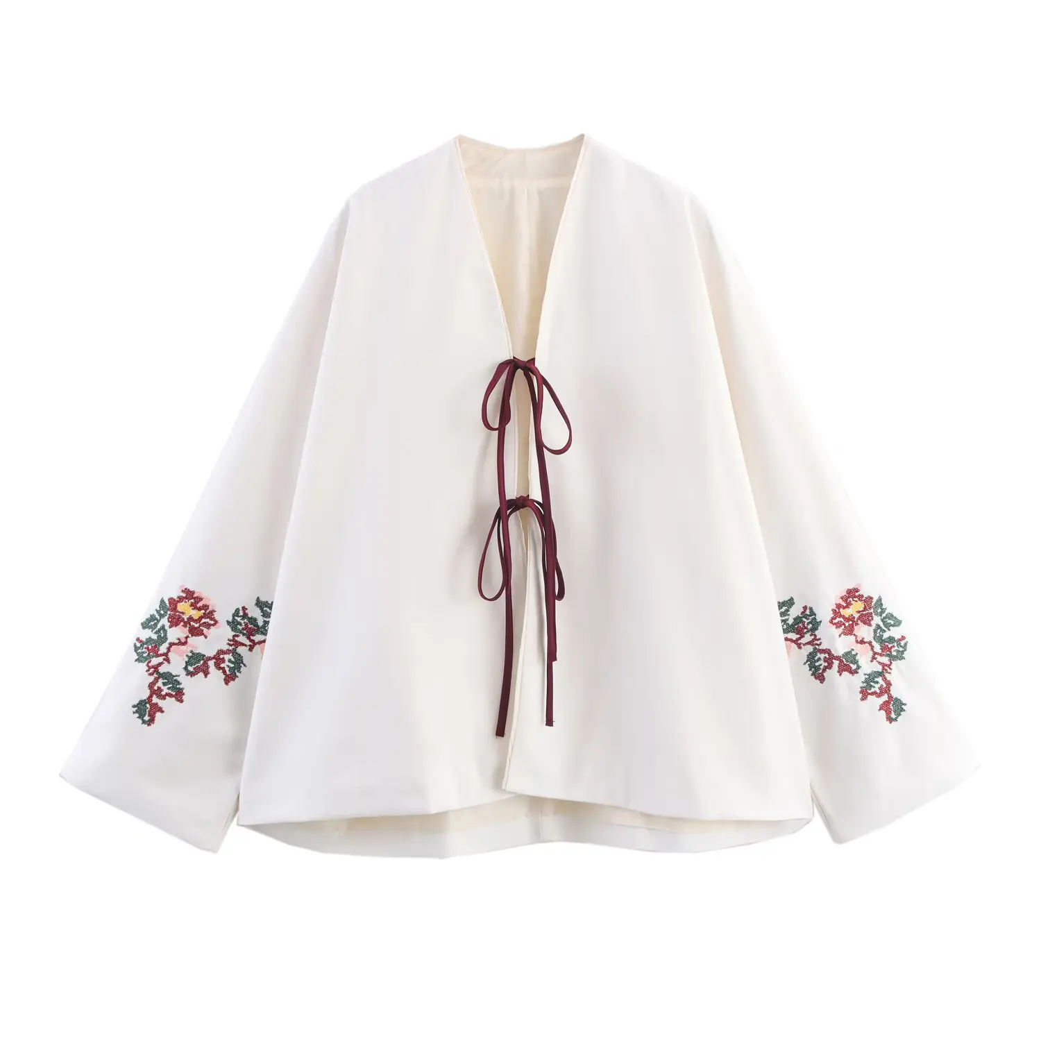 

Модная повседневная женская одежда в европейском стиле, льняная куртка с вышивкой, верхняя одежда, элегантный стильный лидер продаж