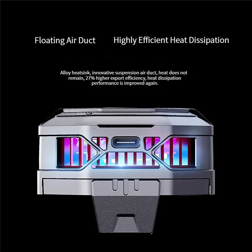 Dispositivo di raffreddamento universale con Clip posteriore per telefono da 27W con ventola di raffreddamento regolabile a velocità del vento con luce RGB accessori per telefoni cellulari 4pro