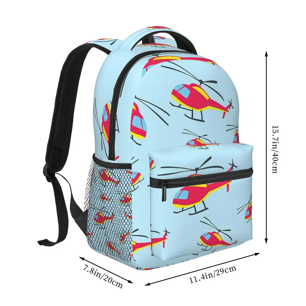Cute Flying Helicopter Pattern Backpack Hot Sale Daypack Large Capacity Children BookBag School Bag Shoulder Bags for Men Women