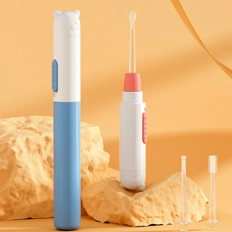 Ferramenta remoção cera ouvido J15U com luz LED e cabeça substituição escavador cera ouvido para bebê