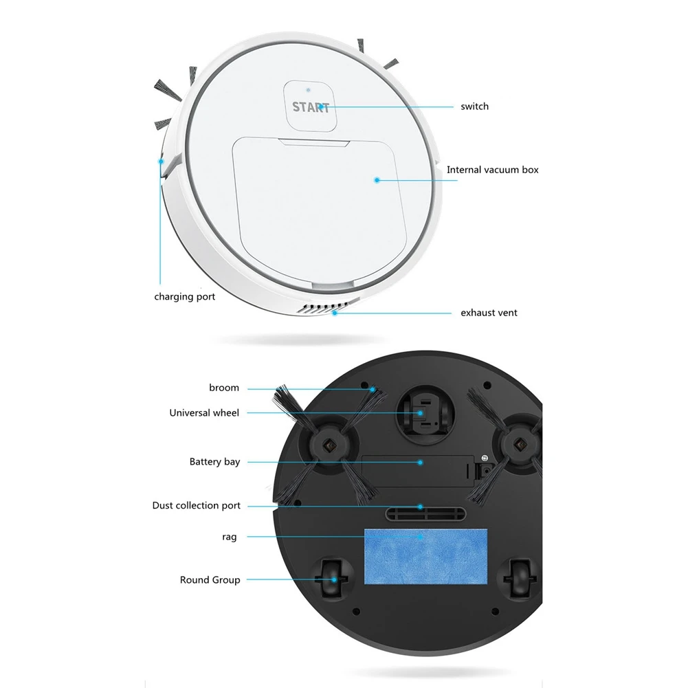 ABJT-التلقائي جهاز آلي لتنظيف الأتربة 3 في 1 مكنسة ذكية جهاز آلي لتنظيف الأتربة كسول التنظيف المنزلي مكنسة لاسلكية روبوت