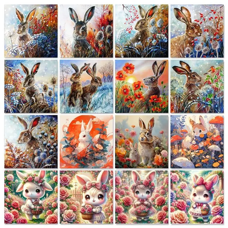 

GATYZTORY Frame Rabbit DIY Painting By Numbers Animals Coloring Paint On Canvas Unique Gift For Wall Art Picture Home Wall Decor