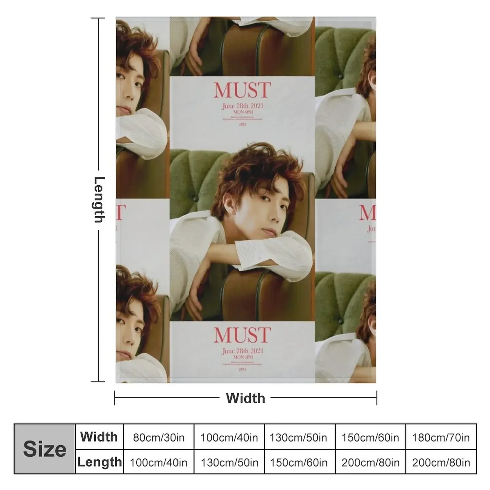 New WOOYOUNG 2PM - MUST Throw Blanket Tourist Personalized Gift Picnic Blankets