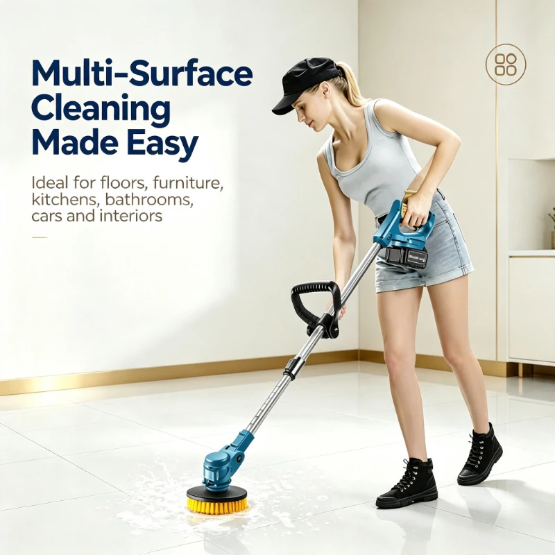 2026 Cleaning brush (wholesale price)Bathroom yard Polishing and Snow sweeping Leaf six-in-one retractable cleaning brush