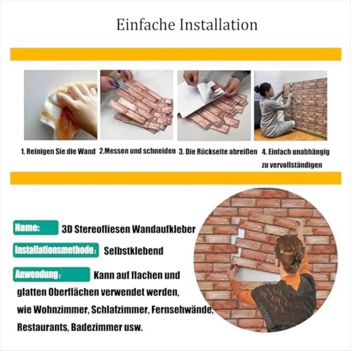 A20I 3D Wall Panels, Self-Adhesive, Pack of 10, 3D Self-Adhesive Wall Panels for Kitchen, Bedroom, Bathroom, Living Room