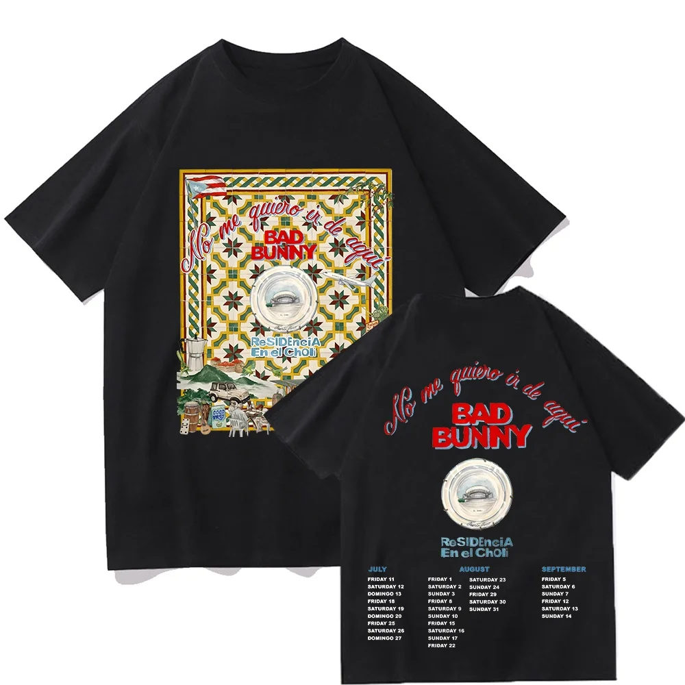 

Singer Bad Bunny Tour 2026 Graphic 100cotton men's shirt Y2k HipHop O-Neck Short Sleeve women's summer fashion oversized Tshirt