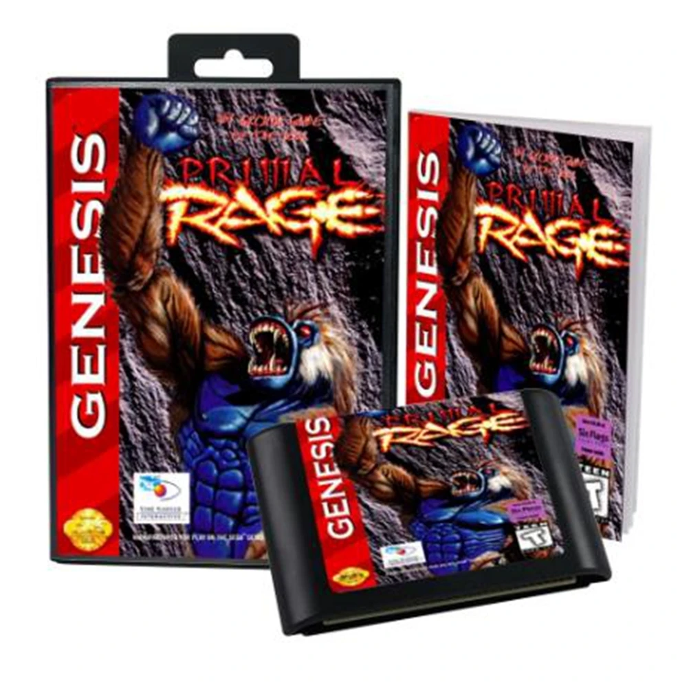 Genesis System com Caixa e Manual para 16 Bit Sega, MD Game Cartridge, Megadrive, Genesis System