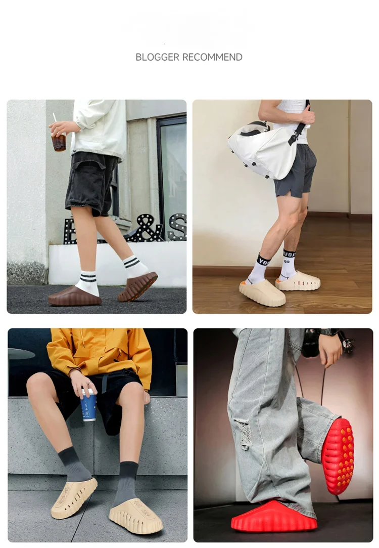 Herren-Massage-Slipper für drinnen und draußen, bequeme weiche Badesandalen, Clogs, Freizeitschuhe für Herren und Damen, Hausschuhe für den Sommer – Detail 6