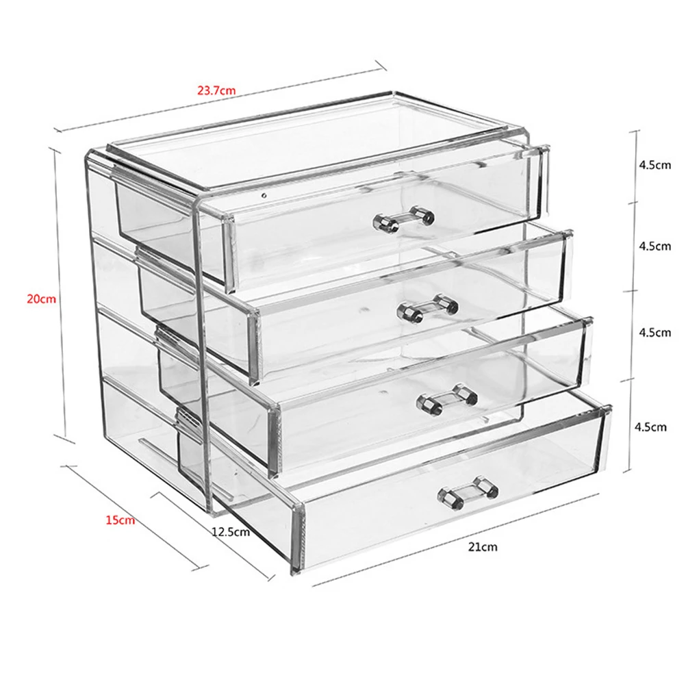 

Large Transparent Makeup Storage Box Acrylic Organizer with Lid Clear Display Case Drawer Beauty Organizer Container