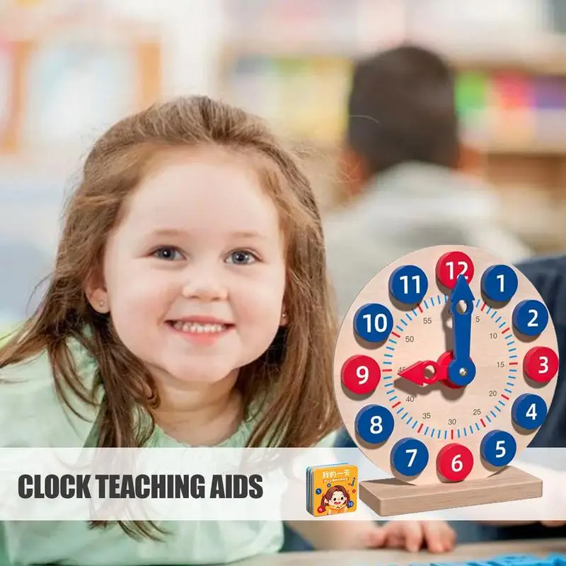 Teaching Clocks For Kids Wood Telling Time Teaching Clock With 18 Cards Time Activity Set Practice Clock Kids Analog Clock For