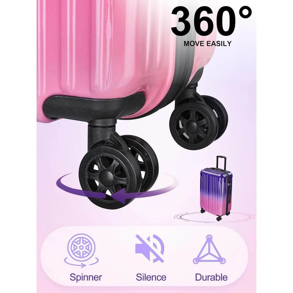 Expandable Hard Shell Spinner Luggage with TSA Lock - Approved Airline Carry-On Suitcase for Travel