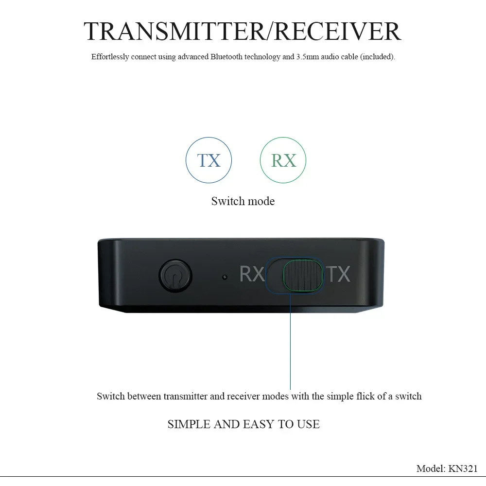 Bluetooth 5.0 Audio Receiver Transmitter 3.5mm AUX Jack RCA USB Dongle Stereo Wireless Adapter with Mic For Car TV PC Headphone