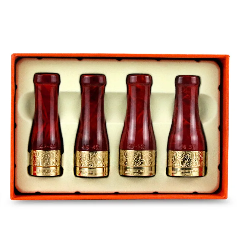 الأحمر JIFENG الموسمية السيجار المعبرة قابلة لإعادة الاستخدام السيجار تلميح السيجار المعبرة تمديد أربع قطع مجموعة من أبواق السيجار