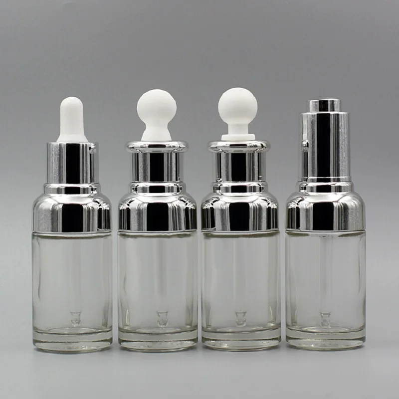 

50ml clear glass dropper bottle moisture serum essence oil hyaluronic whitening liquid toner moisture gel skin care packing