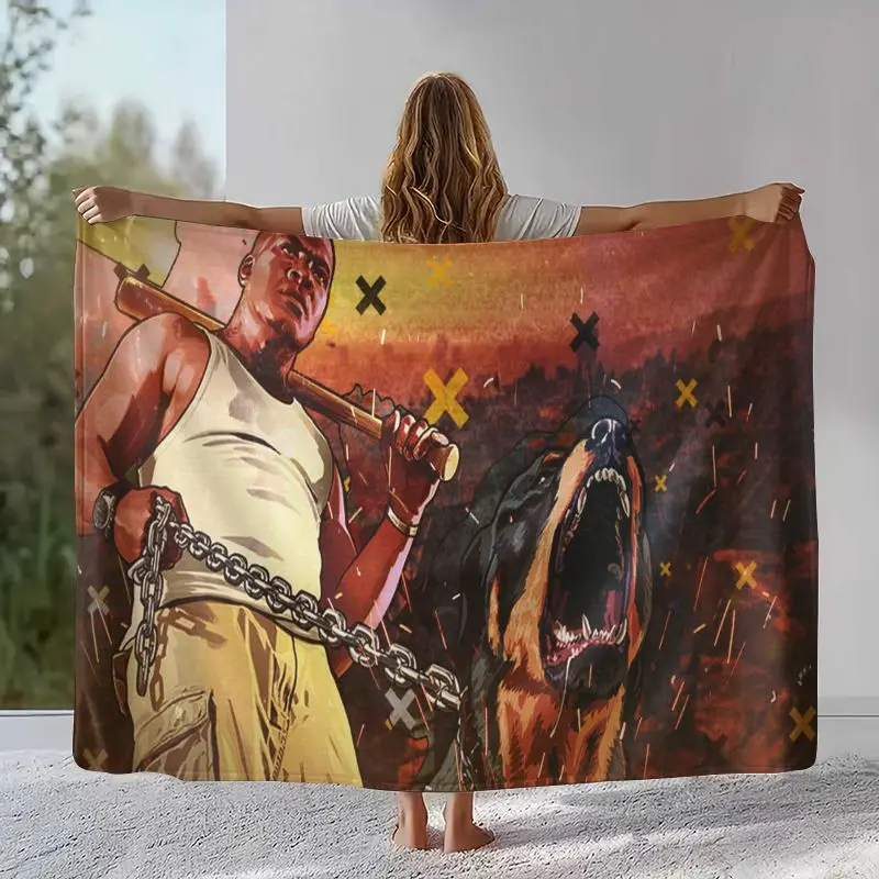 Game G-GTA San Andreas Soft Flannel Throw Blanket,Cozy Warm Blanket for Bed,Sofa,Living Room,Picnic,Camping,Home Decor,Gift