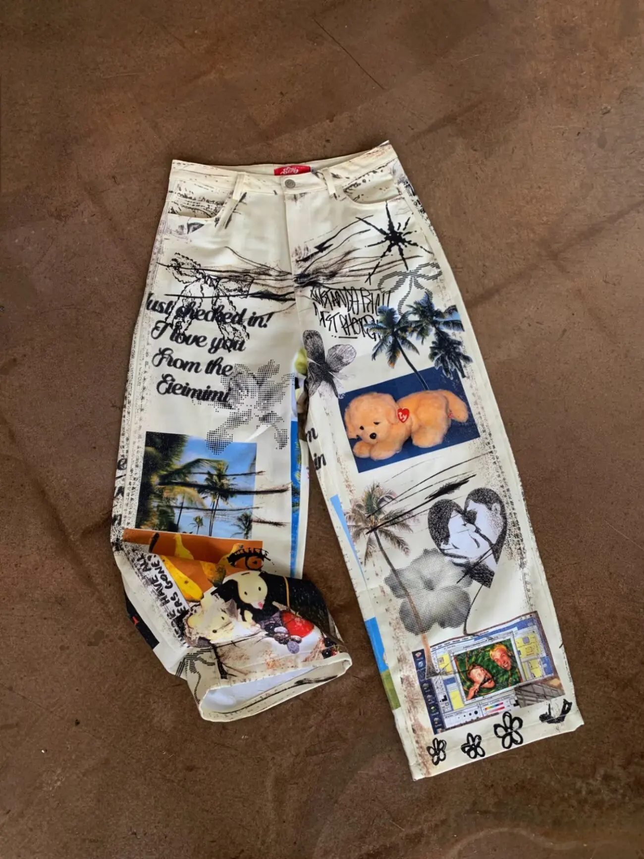 

Women's Pants Y2K Baggy Jeans Harajuku Print Pattern Vintage Streetwear Hip Hop Men Women High Waisted Casual Wide Leg Jeans New