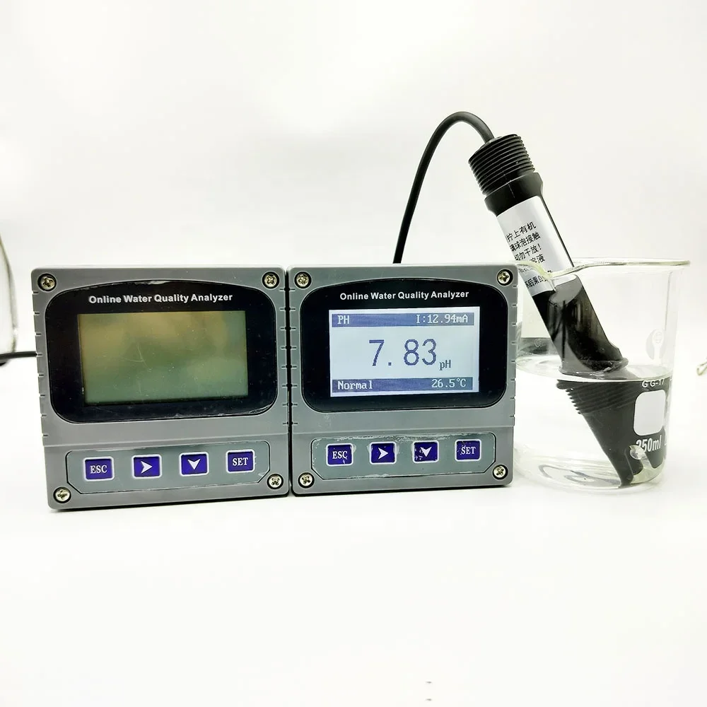 Online Water Quality Analyzer ORP pH Meter 0.01pH Accuracy Three-Point Calibration for Surface Drinking Fish Pond Water