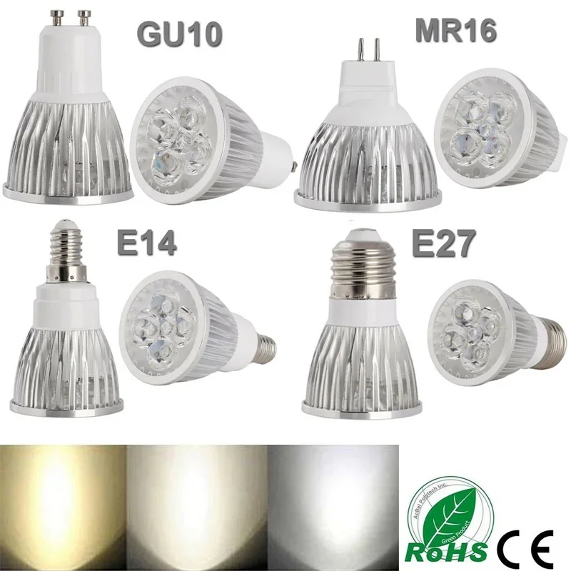 LED Lampada 9W 12W 15W GU10 MR16 E27 E14 LED Bulb 85-265V Led Spotlight Warm / Netural / Cold White LED lamp 110V 220V For Home