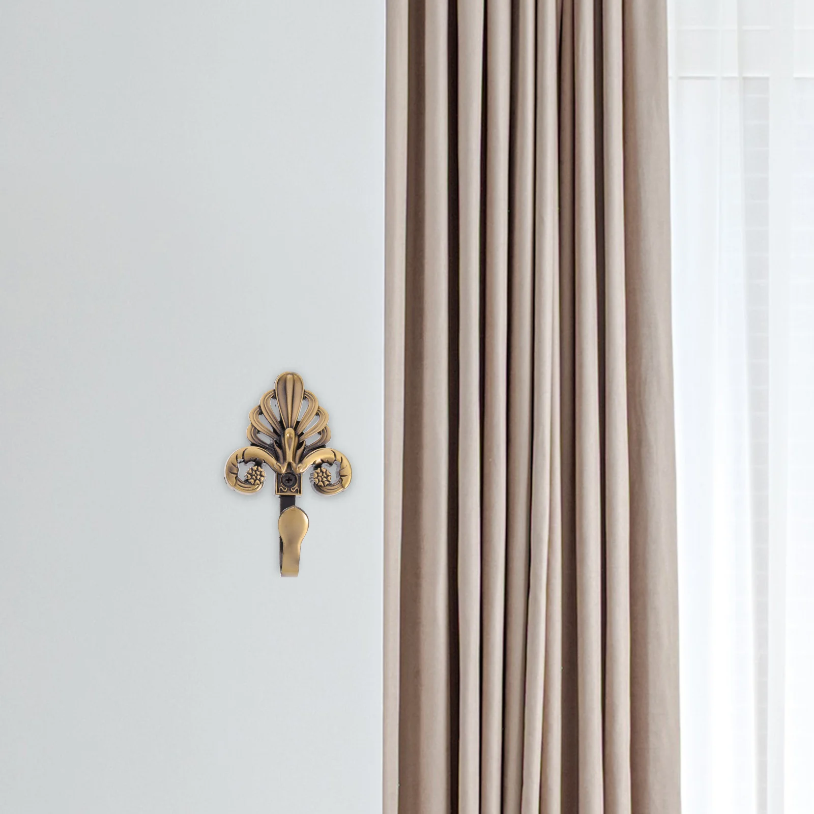 

Curtain Hook Vintage Drapery Hooks Metal Wall Holder Silver Tie Backs Zinc Alloy Bedroom Living Room Accessories