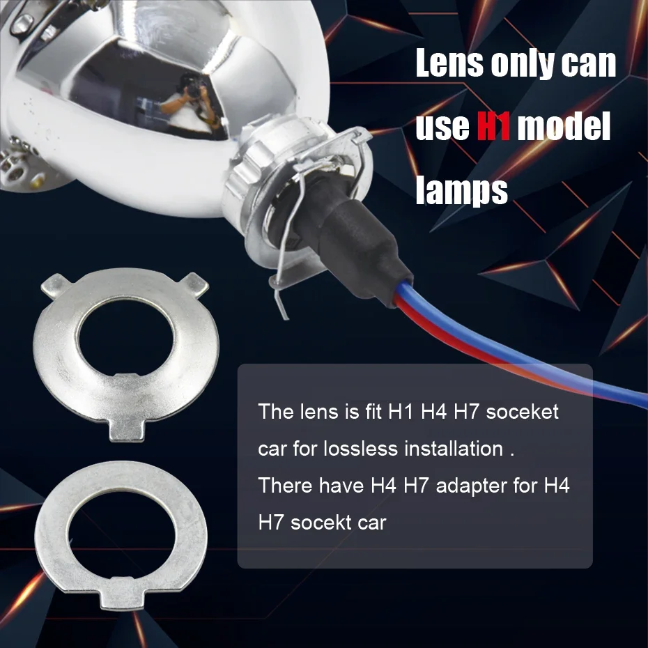 RONAN 2.5\'\' VER 8.1 Bi-Xenon Projector Lens H1 Car Headlight for X5 BM Sport LED Square Angel Eyes DRL White Retrofit H4 H7 Car