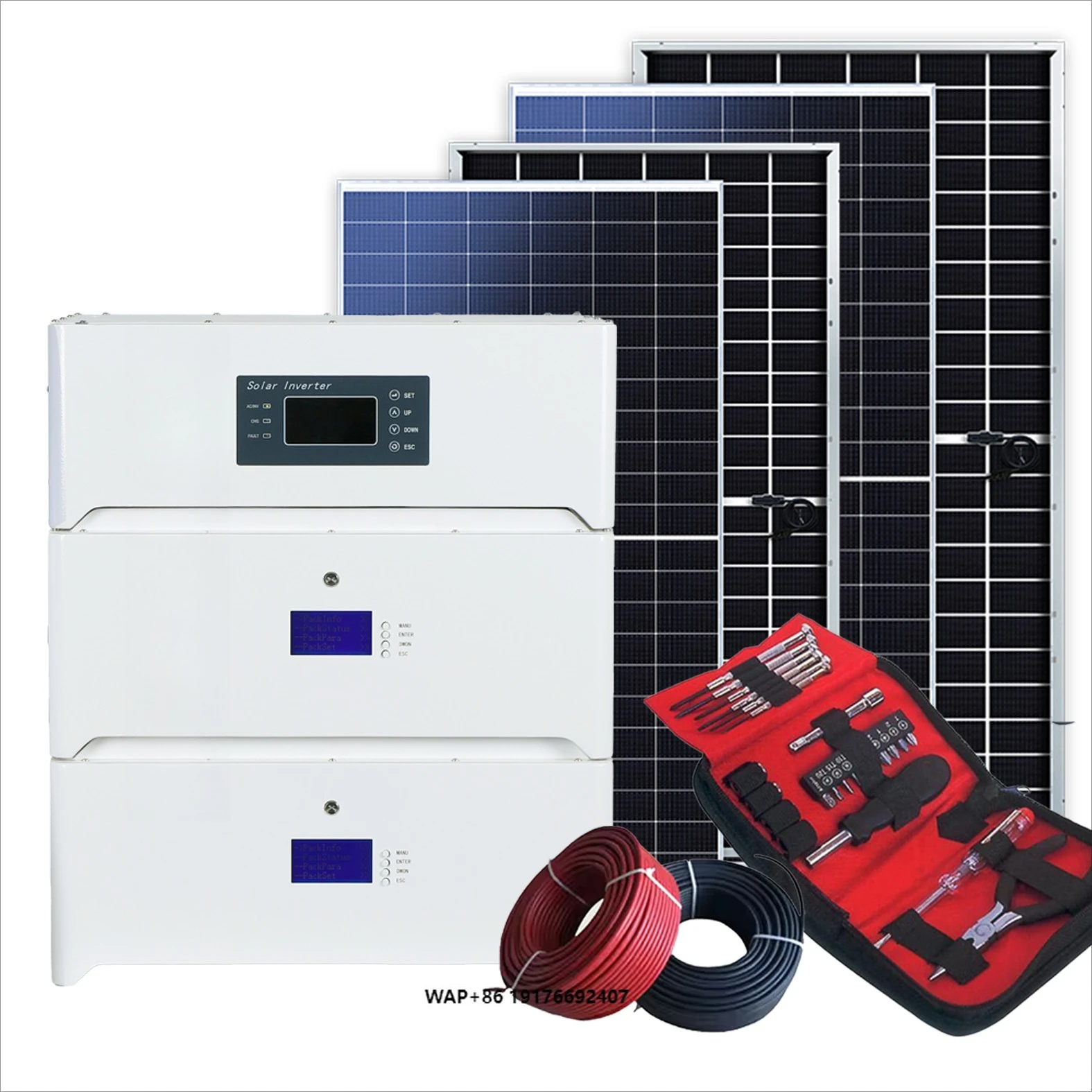 20Kw Complete Set Hybrid Solar Energy System Kit for Home Off Grid Stackable