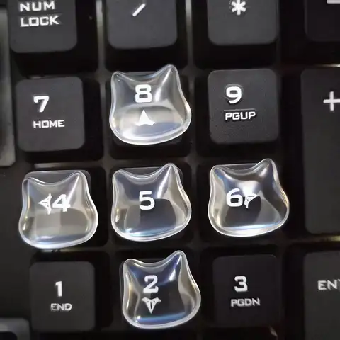 Katthuvud-tangentbordsklistermärken 24 st upphöjda genomskinliga tangentskydd för långa naglar, skrivning, PC-bärbar dator, söta estetiska tillbehör 10 best sales klistermärke med tangentbord - №10