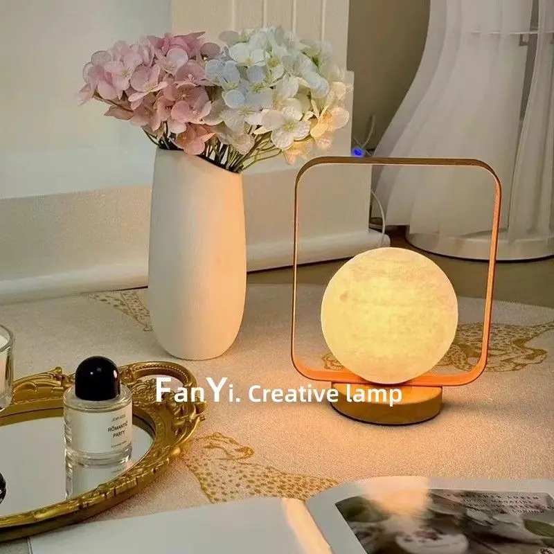 Chinese style wrought iron retro rechargeable handheld moon light bedroom atmosphere night light
