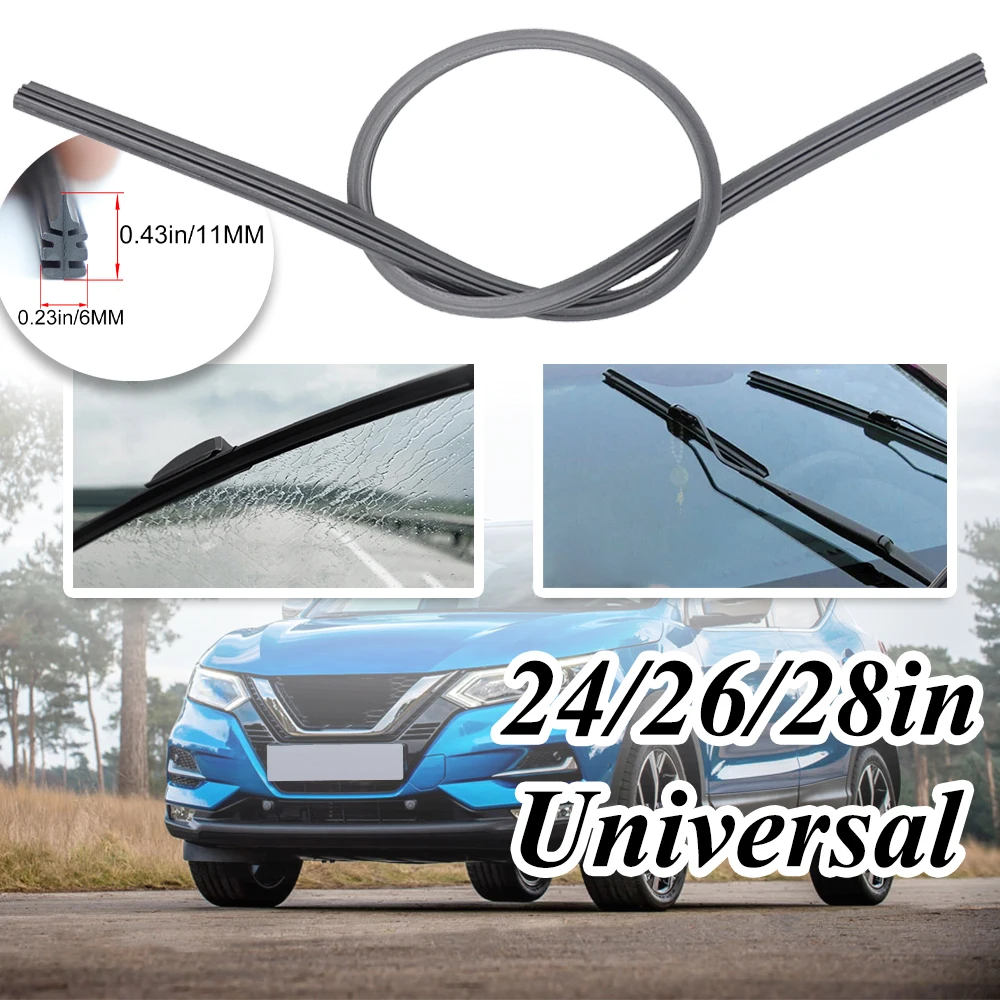 

2Pcs Car Wiper Blade Windscreen Vehicle Insert Rubber Wash Strip Refill Universal 600/650/700MM For Toyota Audi Jaguar Skoda