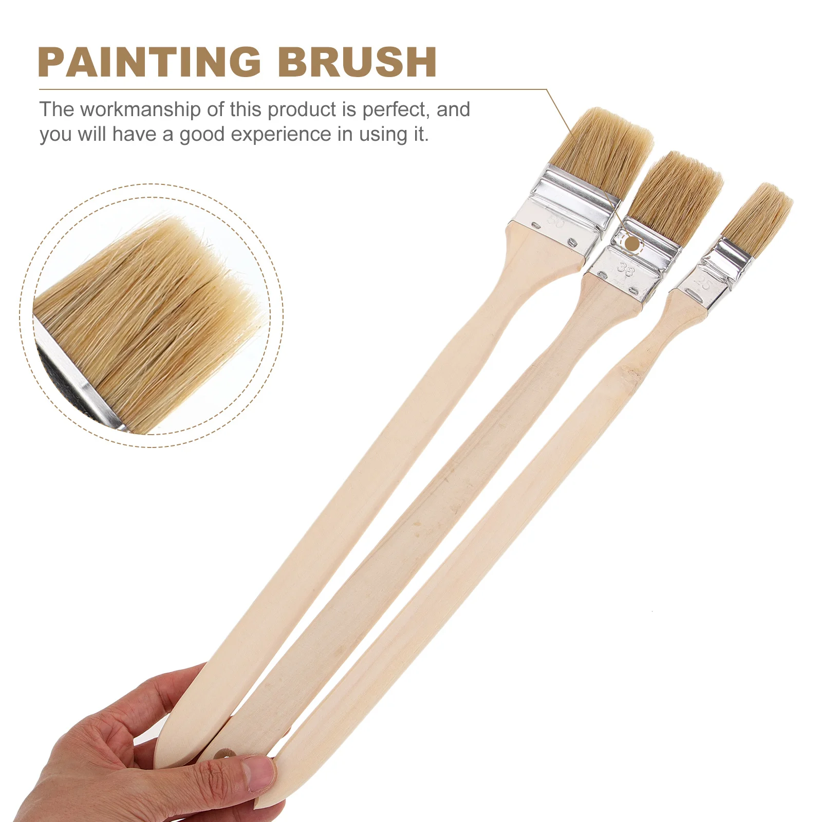 

3pcs Bend Head Paint Brushes Soft Plastic Bristle For Wall Furniture Corner Multi-Use Wood Handle Painting Tools Home Diy Supply
