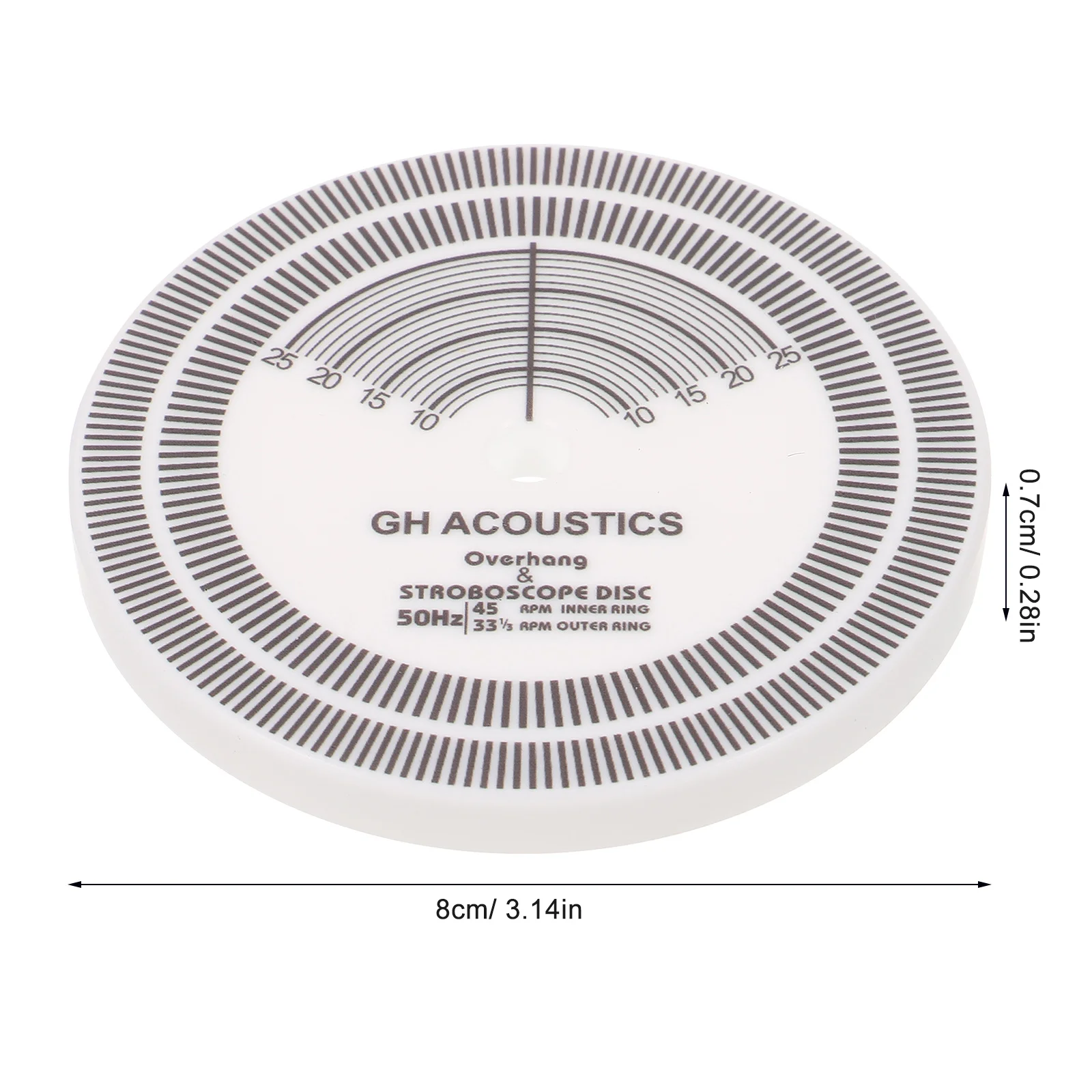 Speed Detection Mat Vinyl Records Disc for Turntables Calibration White Acrylic