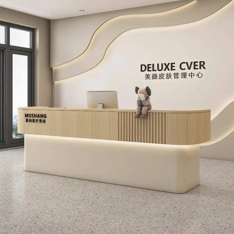 

Beauty Salon Desks Simple Modern Work Desk High Quality Design Reception Desks Cash Register Industrial Schreibtisch Furniture