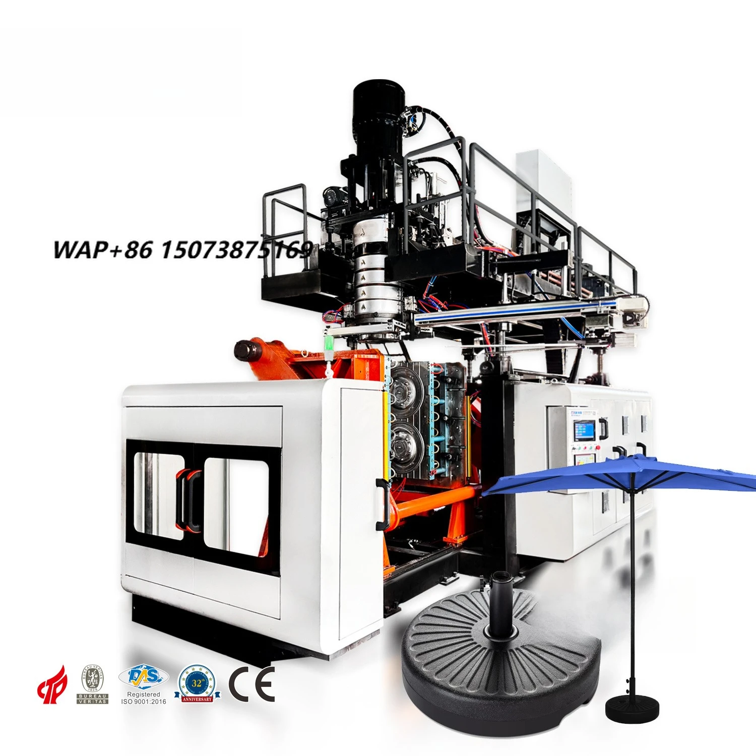 Outdoor Living Round Patio Umbrella Plastic Base Accumulator Blow Molding Machine