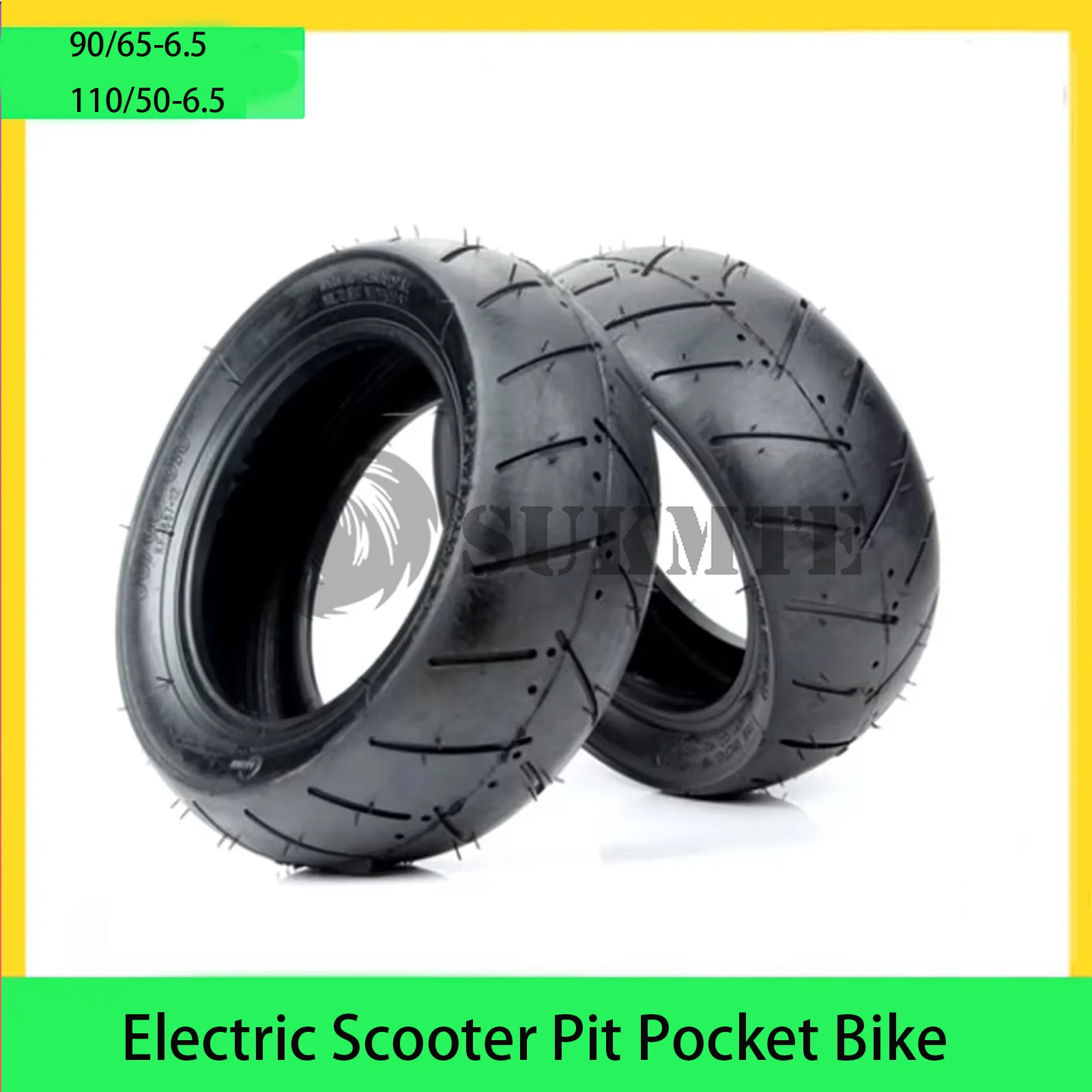 Electric Scooter Pit Pocket Bike Tubeless Smooth On Road Vacuum Tire 90/65-6.5 or 110/50-6.5 (about 11inch)