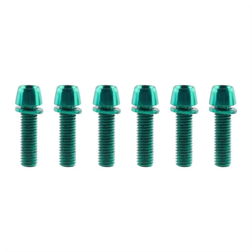 6pcs/set Titanium-plated Bicycle Handlebar Screws Stainless Steel Stem Riser Bicycle Disc Brake Caliper Bolt Fix Bolt Colorful