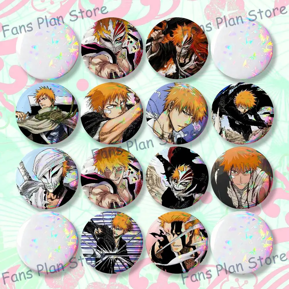 B-Bleach I-Ichigo Kurosaki Badges Creative Tinplate Button Pins Brooch Creative Quotes Badge Clothes Backpack Jewelry Gift Fan