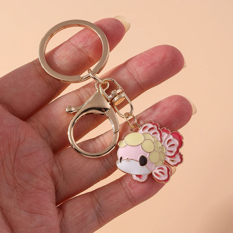 Aihua Niedlicher Emaille-Goldfisch Schlüsselanhänger für Frauen und Mädchen, Handtaschen-Deko, DIY-Schmuckzubehör – Detail 3