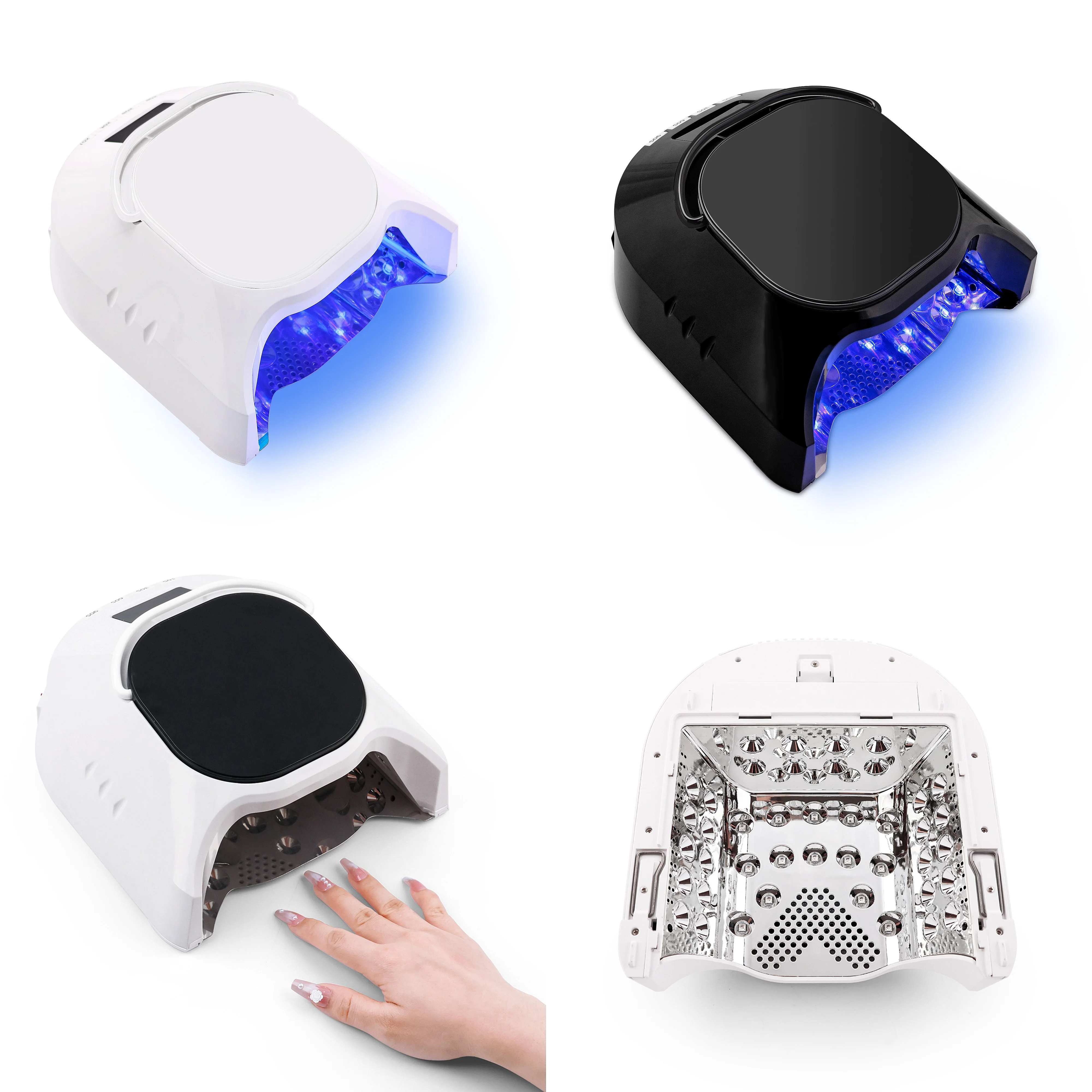 Corded 86W UV LED Nail Gel Polish Dryer Plastic Home Use Manicure Lamp with LCD Display EU Plug-SN491C
