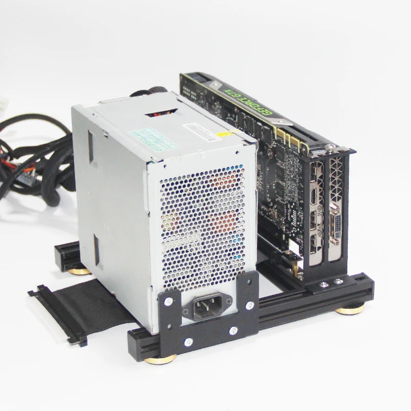 Rack de placa gráfica externa com base de alimentação, GPU + PSU titular, DIY, suporte de alumínio, ATX, 4080, 4090