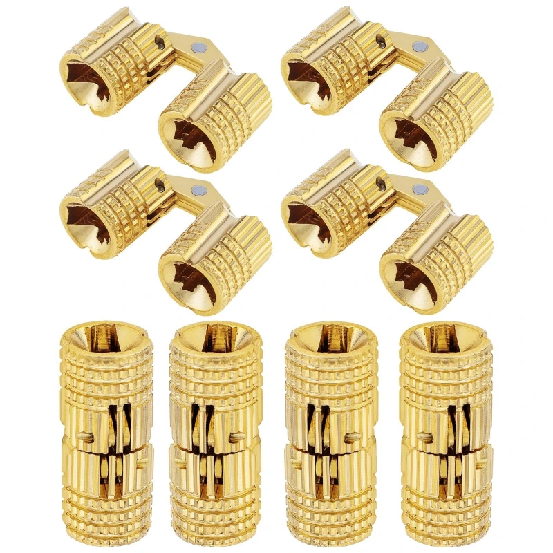 Copper Brass Furniture Hinges 8/10/12/14mm Cylindrical Hidden Cabinet Concealed Invisible Door Hinges Hardware for Gift Box