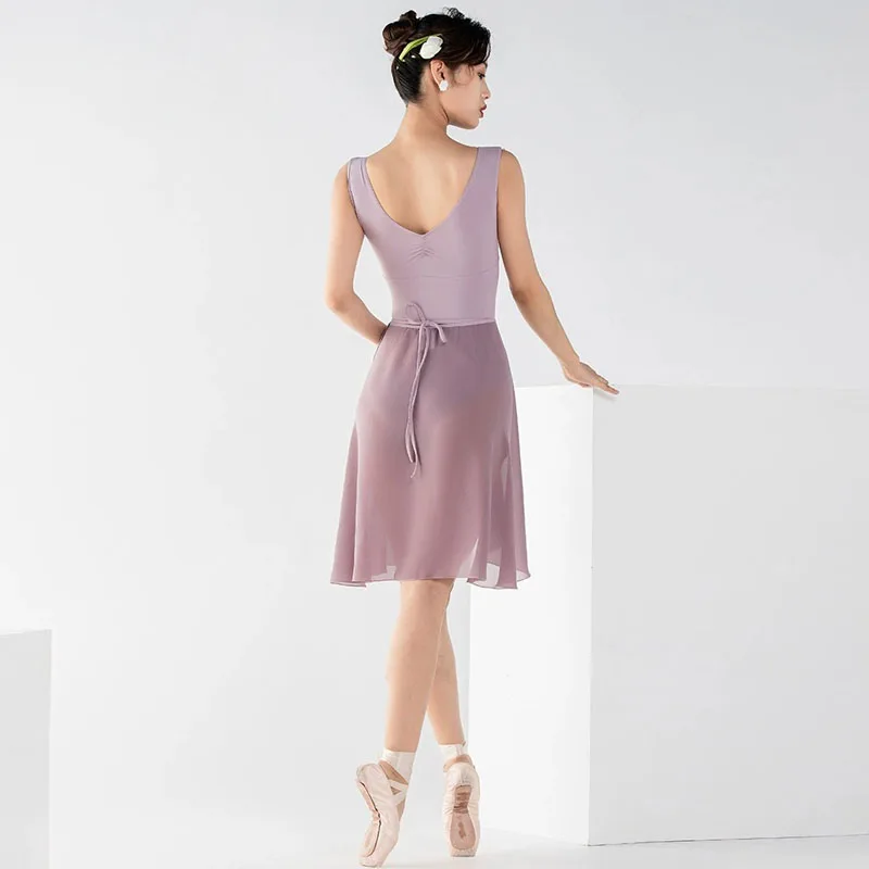 Jupe de Ballet en Mousseline de Soie pour Femme, Robe Irrégulière et Ronde, Jupe en Tulle, Tenue de brevBallerine, Robe d'Entraînement