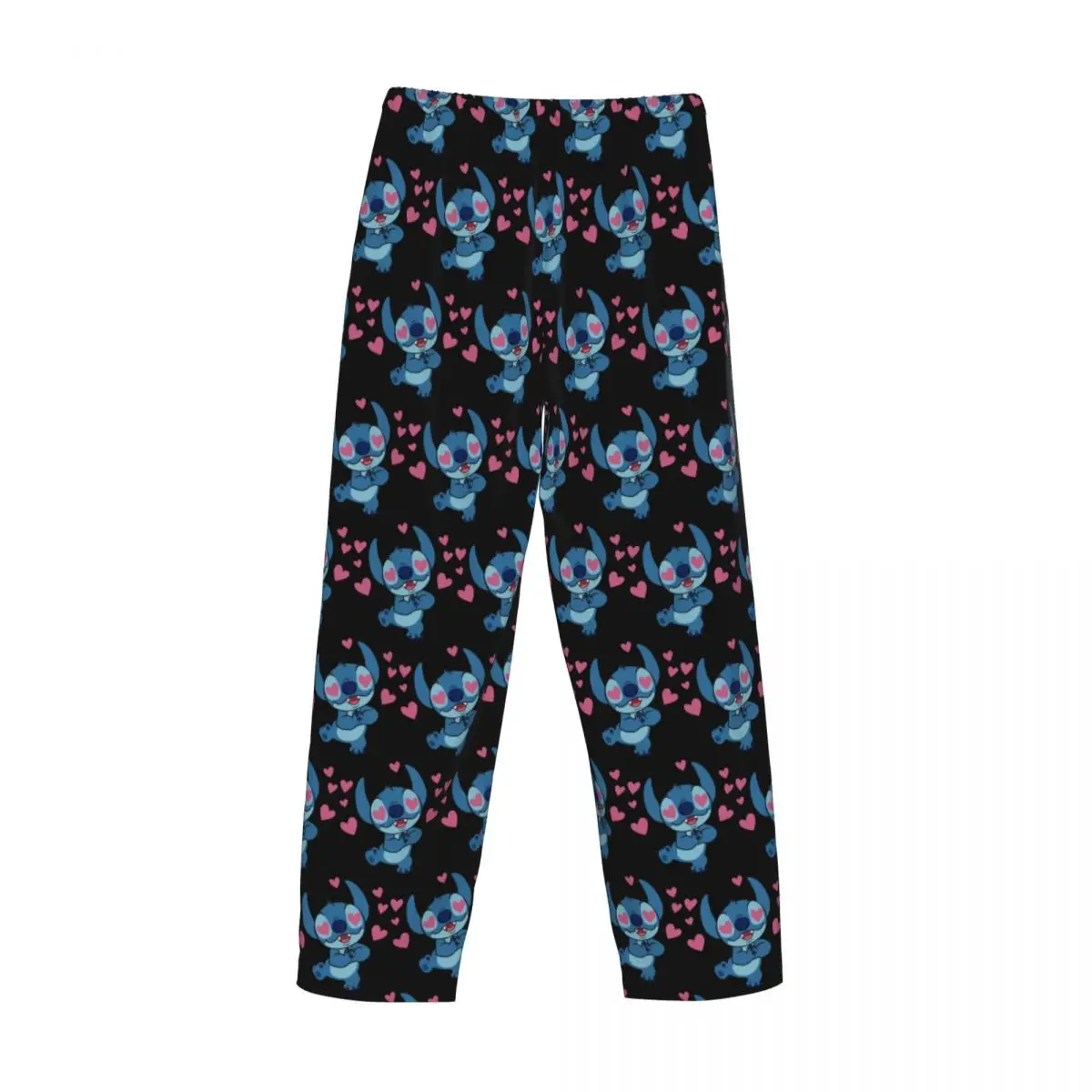 Custom Printed Cartoon Anime Manga Stitch Lilo Pajama Pants for Men Sleep Sleepwear Bottoms with Pockets