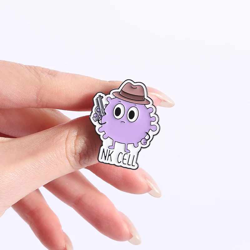 Creative Medical Badge Brooch Pins Cartoon Immune NK Regulatory T Cell Dendritic Enamel Lapel Pin C Accessory Gift For Doctor Nu
