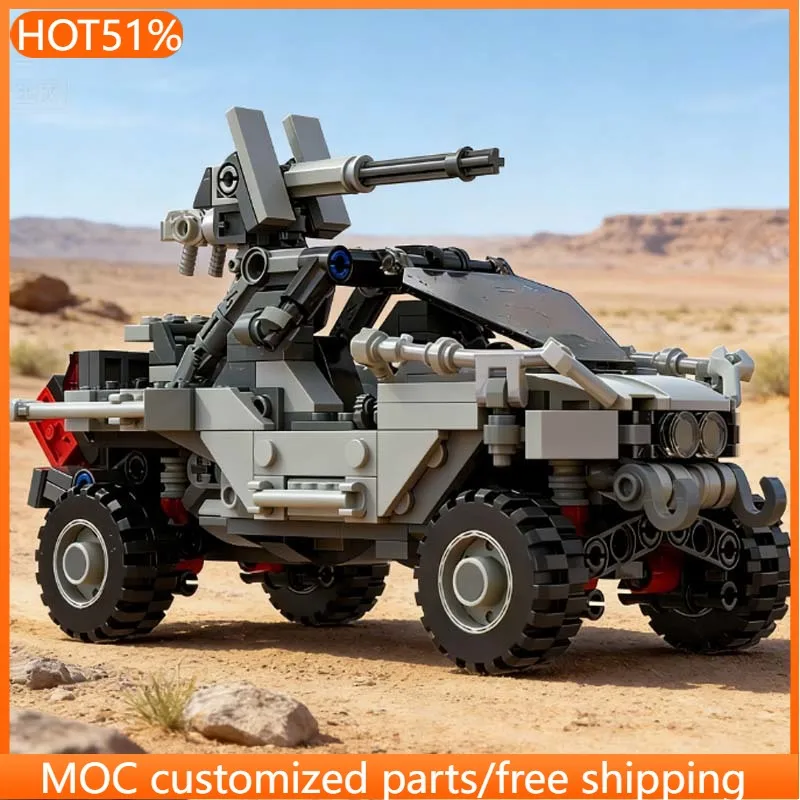 351 Piezas de Ladrillos de Vehículo Blindado M12B LRV Chaingun Warthog Halo MOC, Bloques de Construcción Modulares Personalizables, Juguete de Bricolaje para Niños, Regalos Navideños