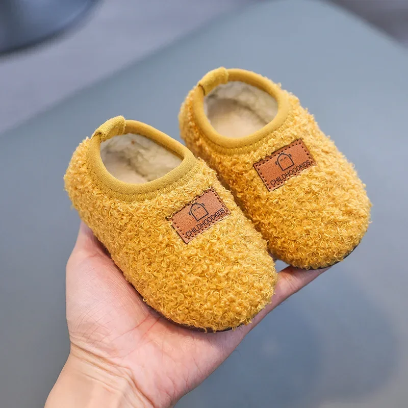 Gril Shoes Baby Cotton Shoe 2023Autumn Winter New Comfortable Warm Kid Shoe Plus Home Unisex Woolen Cotton Shoe Cute Home Shoes