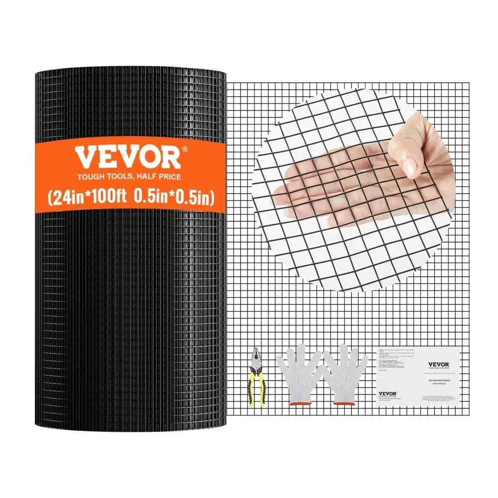 

Galvanized Wire Mesh Roll 24x100 Inch 19 Gauge Vinyl Coated for chicken Rabbit Snake Fencing Poultry Enclosure