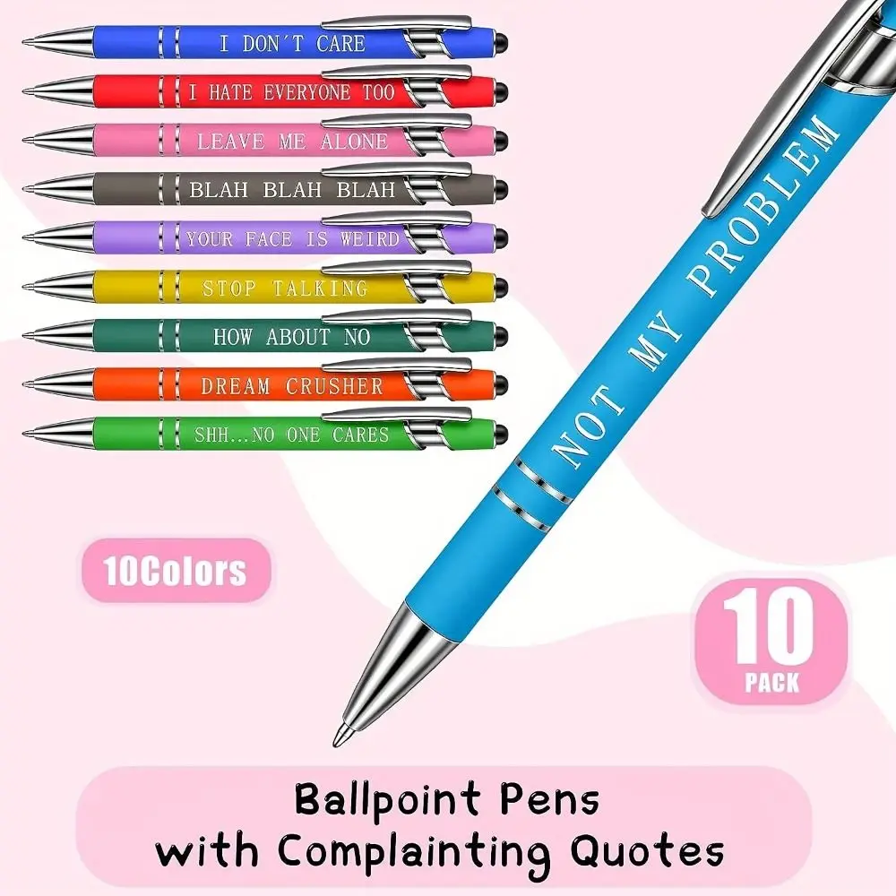 

10pcs Personalized Metal Ballpoint Pen Customized Diverting Metal Press Ballpoint Pen Stylus Tip Multifunction